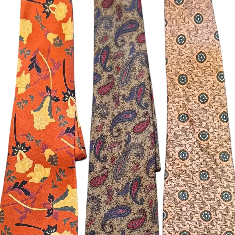 Vintage Silk Designer Tie Lot Lanvin Christian Dior AKM Made in Italy